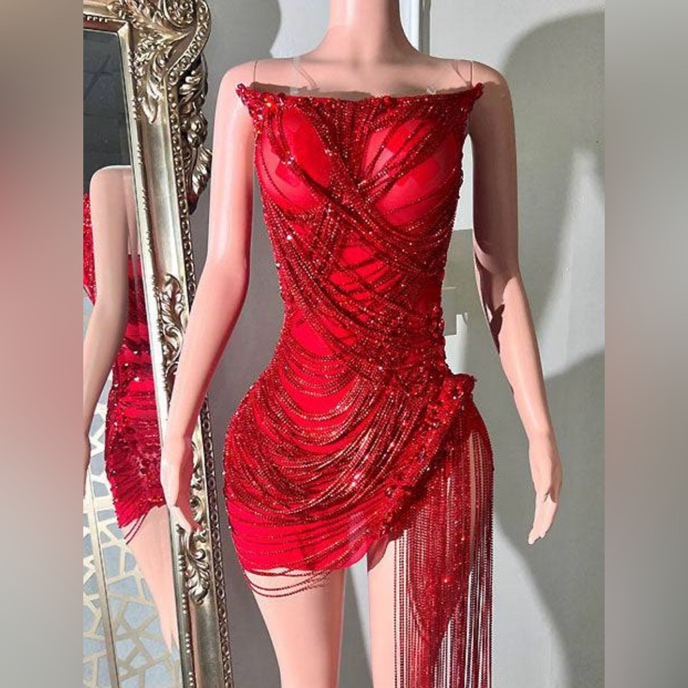 Red Mesh Birthday Dress